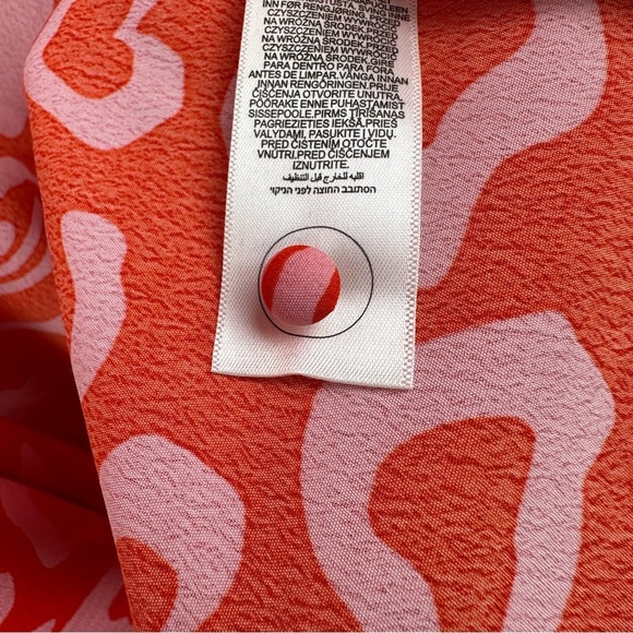 Red & Pink Never Fully Dressed Wrap Shirt Mini Dress | US Size Large - Picture 11 of 12